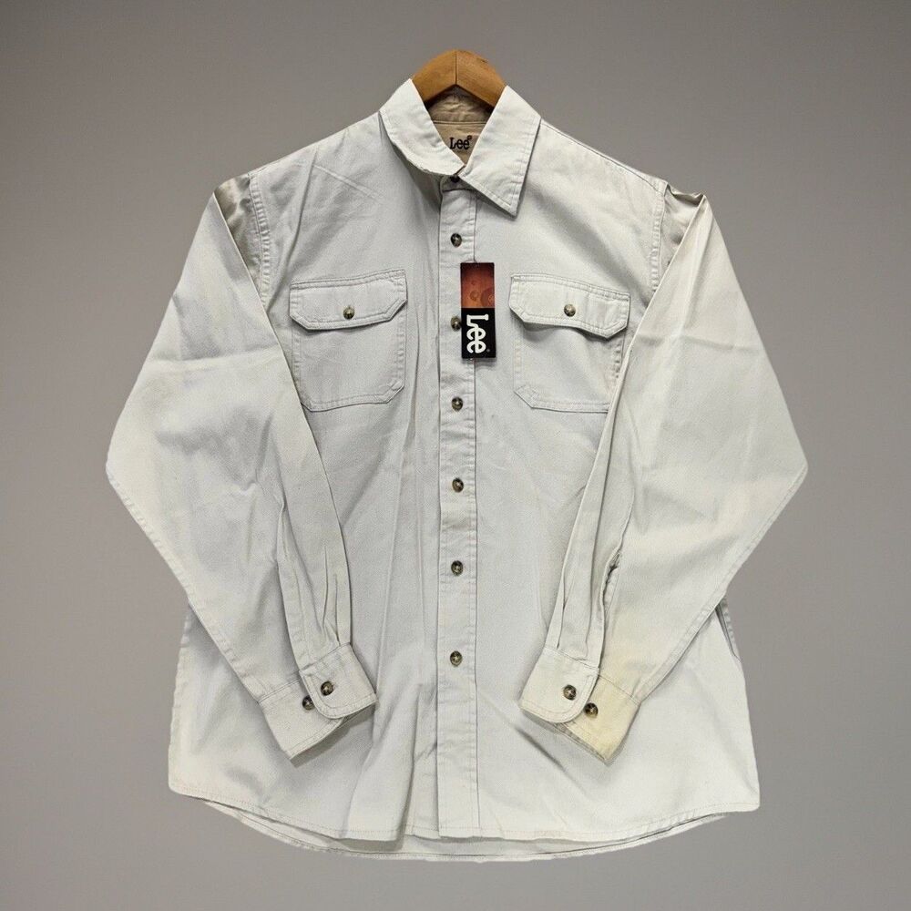 Lee Shirt Men's Size Medium Button Up Work Long Sleeve